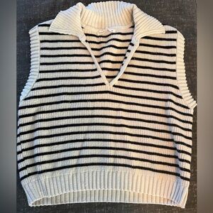 Striped Sleeveless Knit Sweater Vest